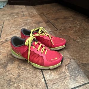 Pink and green Nikes